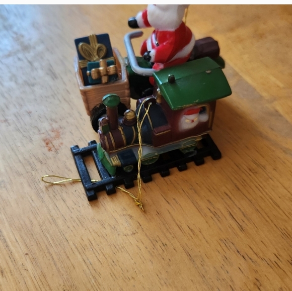Vintage Christmas Oranments Santa and train - Picture 2 of 2